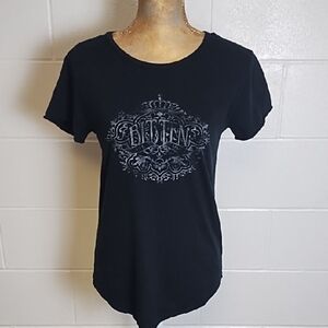 Bitten by Sarah Jessica Parker Black Graphic Short Sleeve Soft T-Shirt Y2K